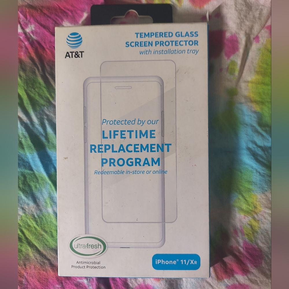 3/20$*AT&T Tempered Glass Screen Protector for iPhone 11/XR - Clear